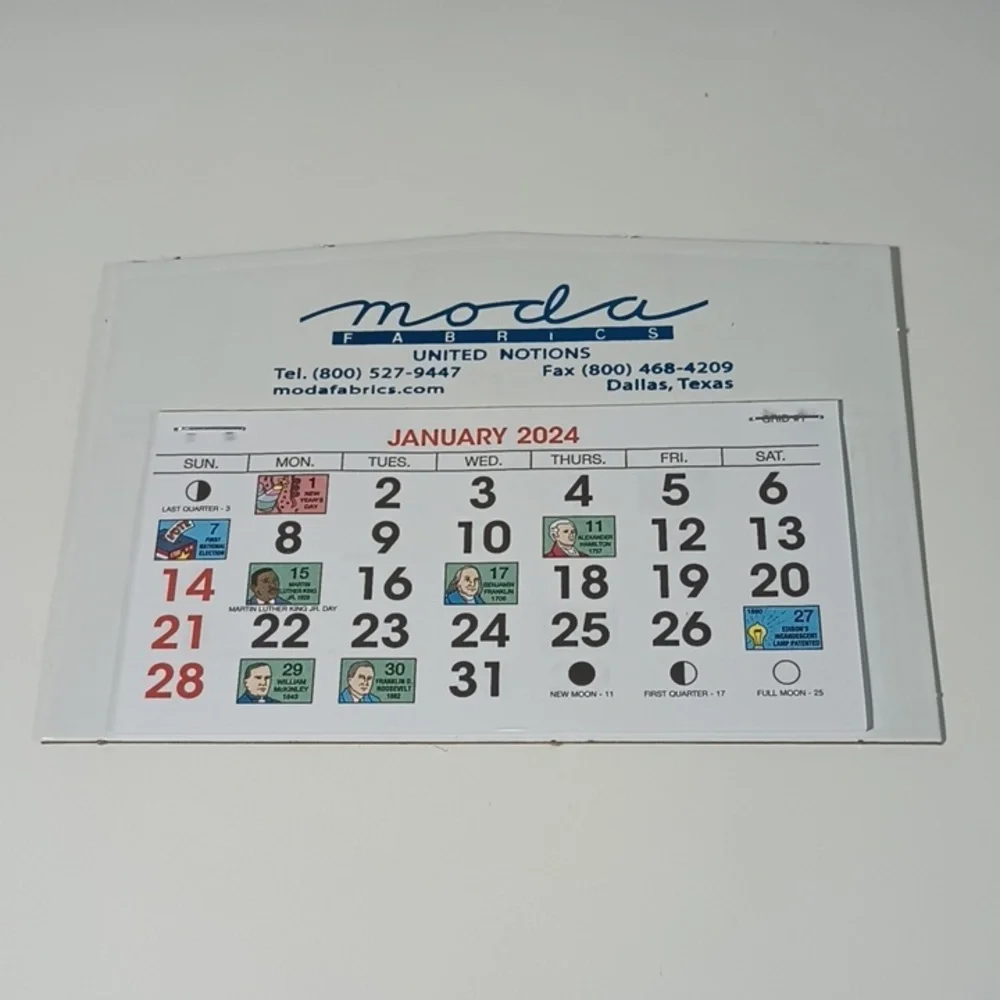 $2 Add-on 2024 Monthly Desk Calendar Moda Fabrics